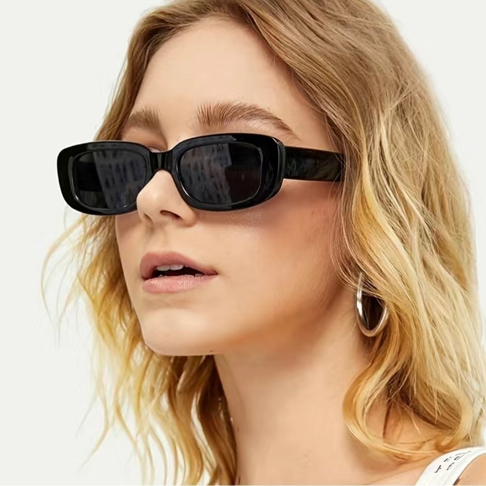 Black Rectangle Fashion Sunglasses